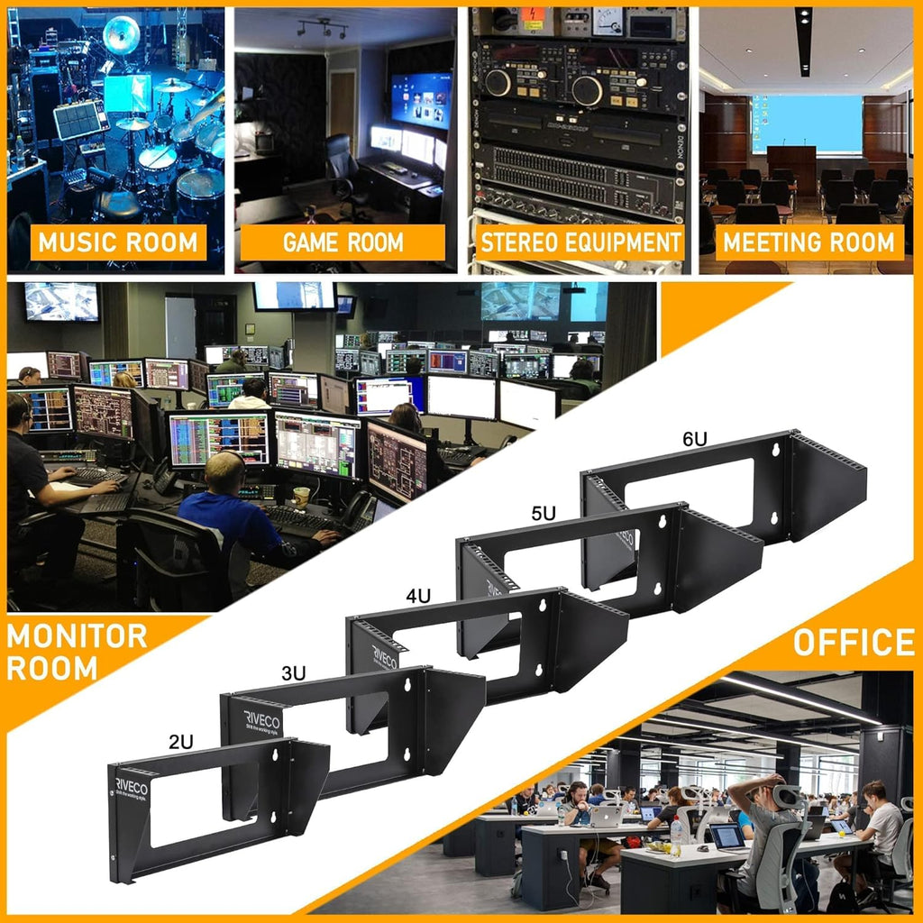 6U Wall Mount Rack Black Q14039
