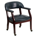 Black Vinyl Conference Chair with Casters E8118