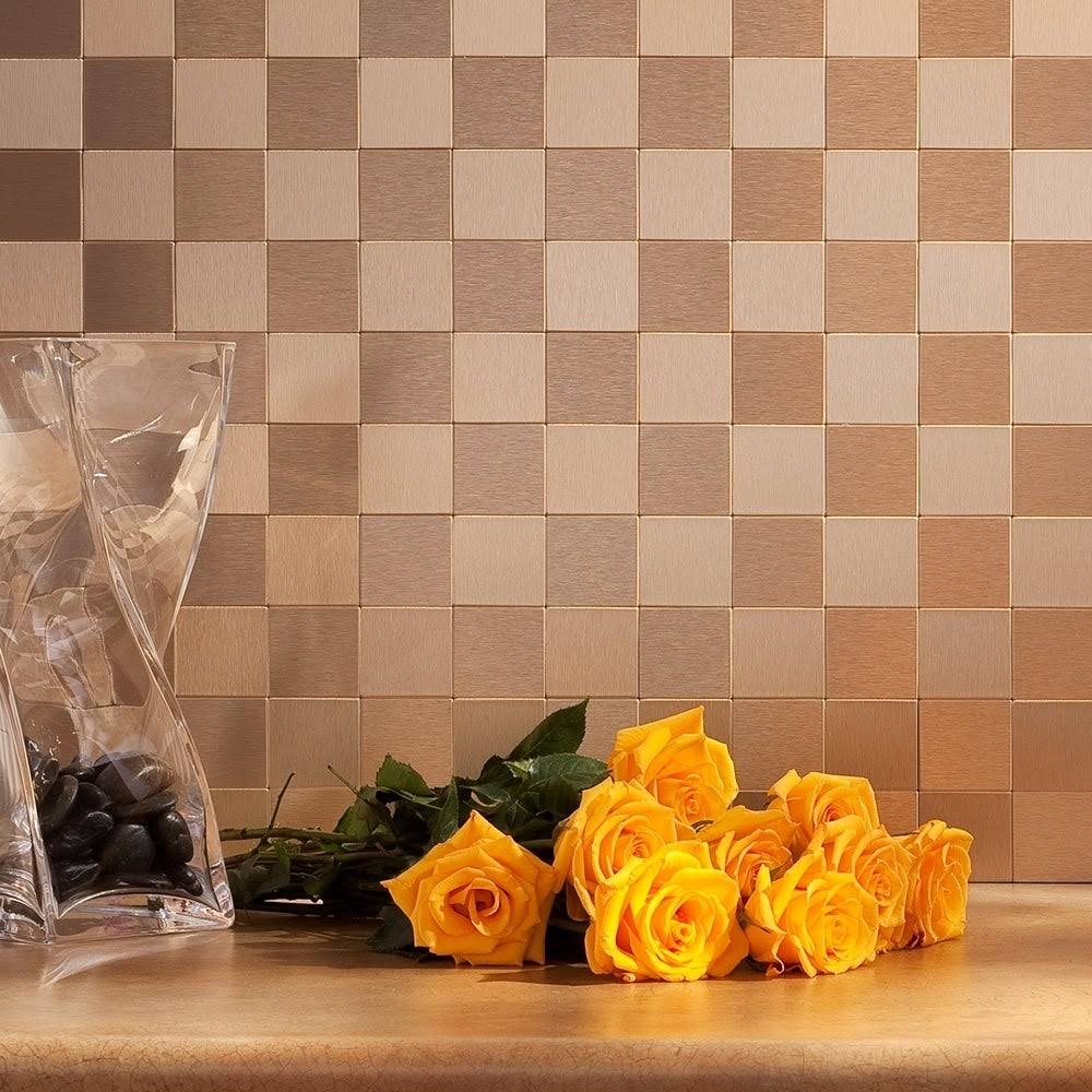 Champagne Metal Peel & Stick Mosaic Tile Kit M794462
