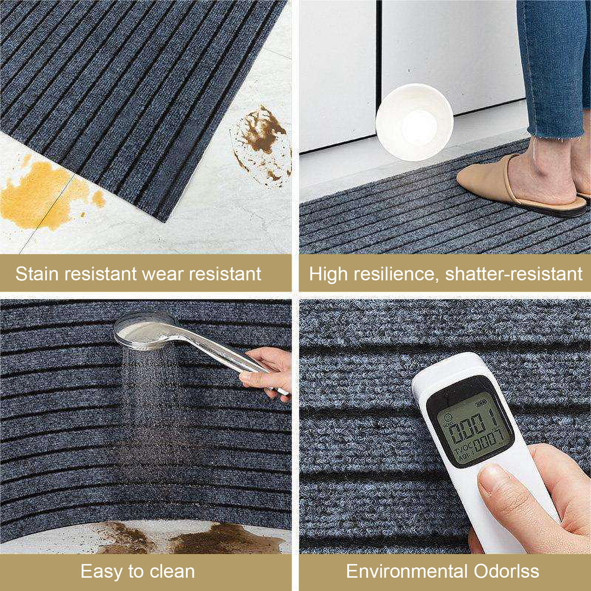 Non Slip Low-Profile Door Mat, 24x16'' F9985