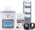 Time Clock Bundle with 100 Time Cards, Two Ink Ribbon Cartridges, 10 Slot Time Card Rack and Two Security Keys Y5545