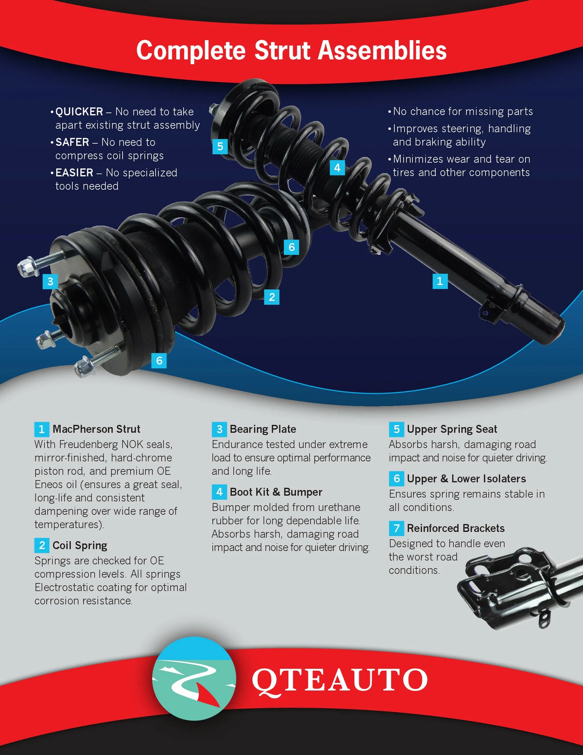 Quick Complete Strut-Spring For Subaru Impreza WRX STI AWD H82340