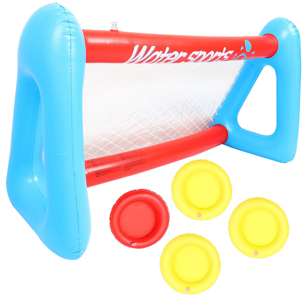 Inflatable Pool Float Set with Volleyball Net and Volleyballs Q6328