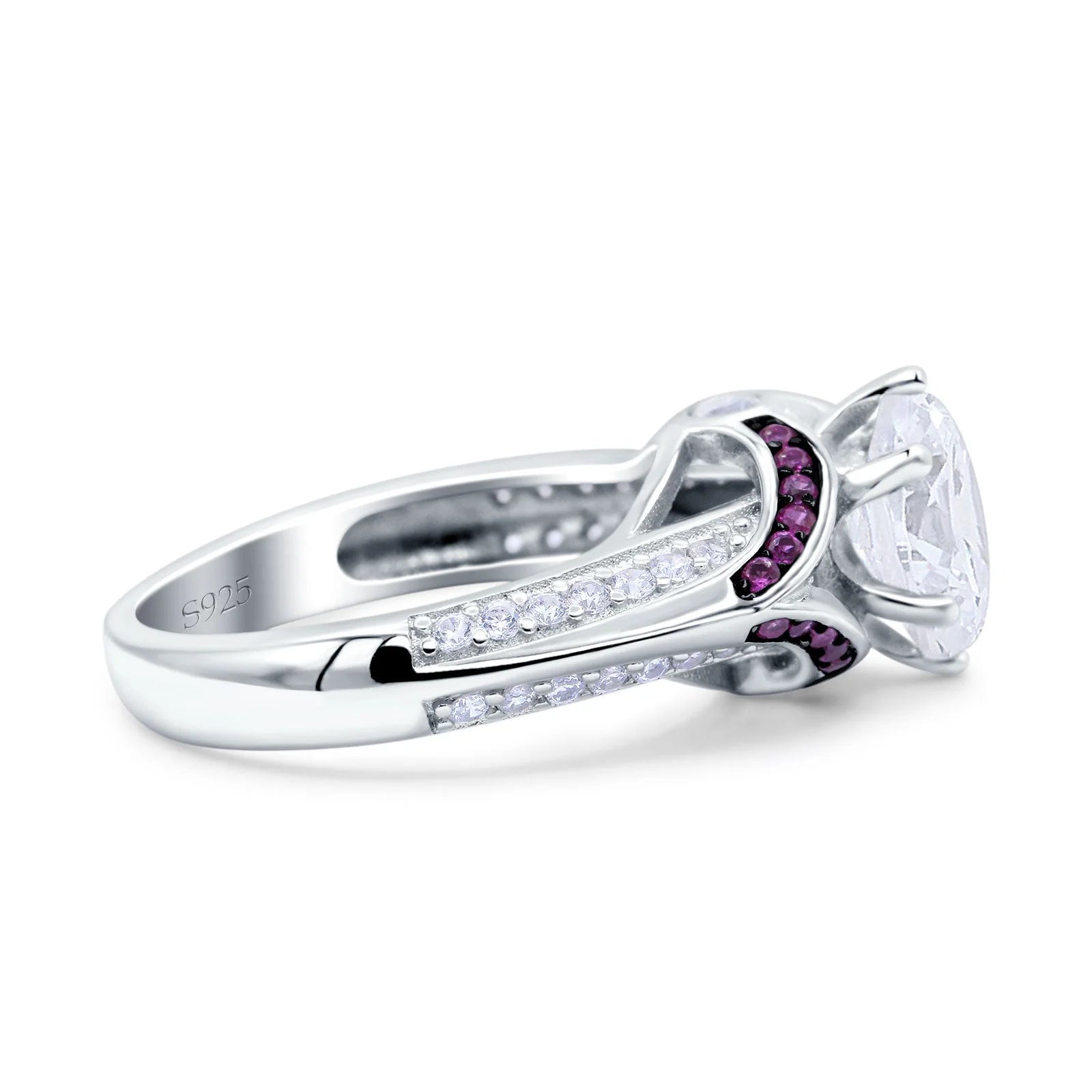Split Shank Halo Oval Engagement Ring 925 Sterling Silver Y44106