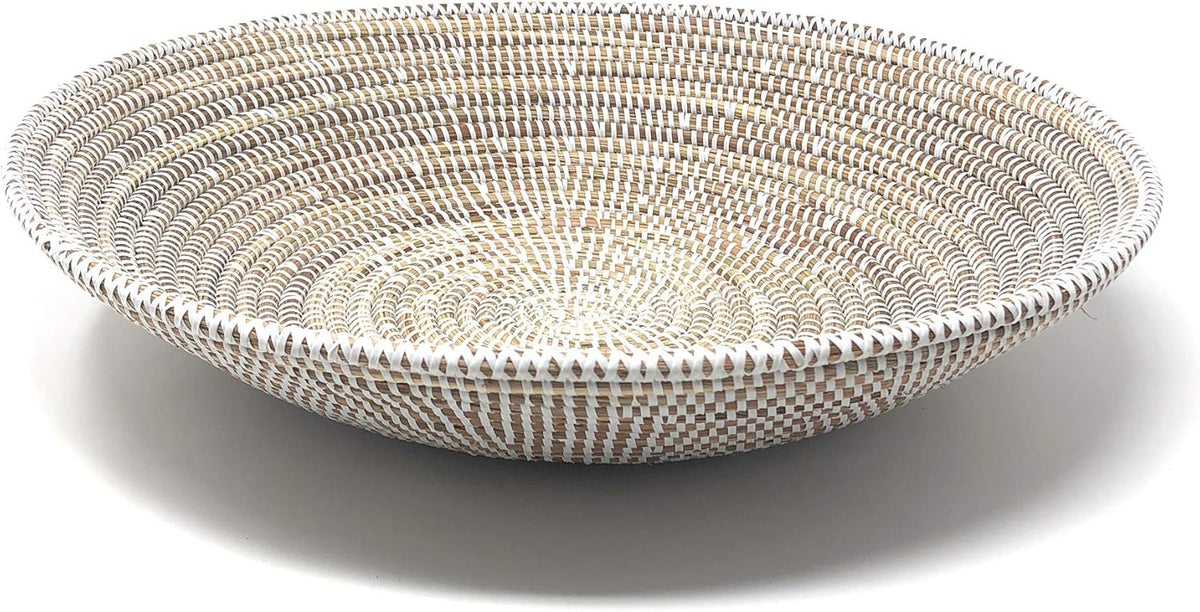 White 12-inch Round Grain Basket O88283
