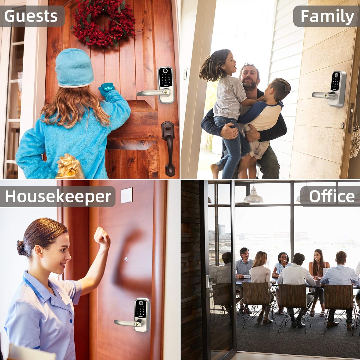 Smart Lock 5-in-1 Keyless Entry Fingerprint Door Lock with Reversible Handle X4788