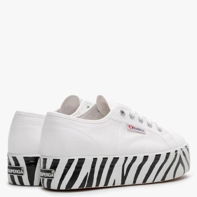 White Canvas Flatform Trainers E1881