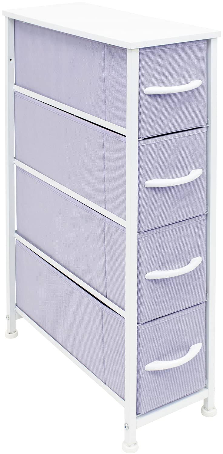 Purple White 4 Drawer Fabric Dresser F990
