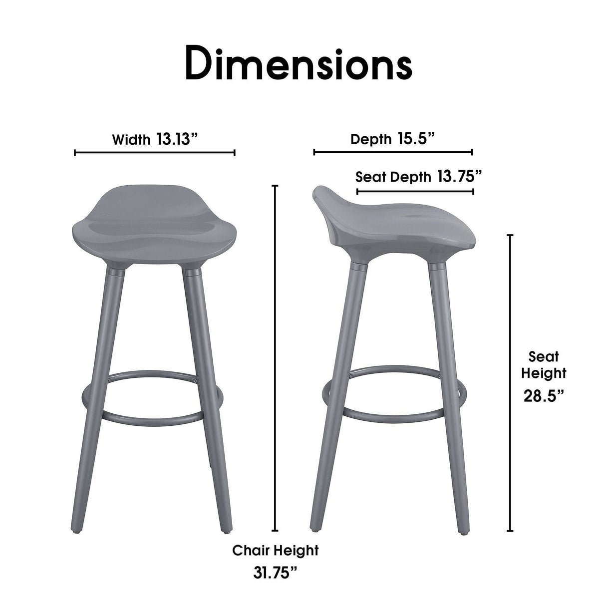 White Bar Stool B4207