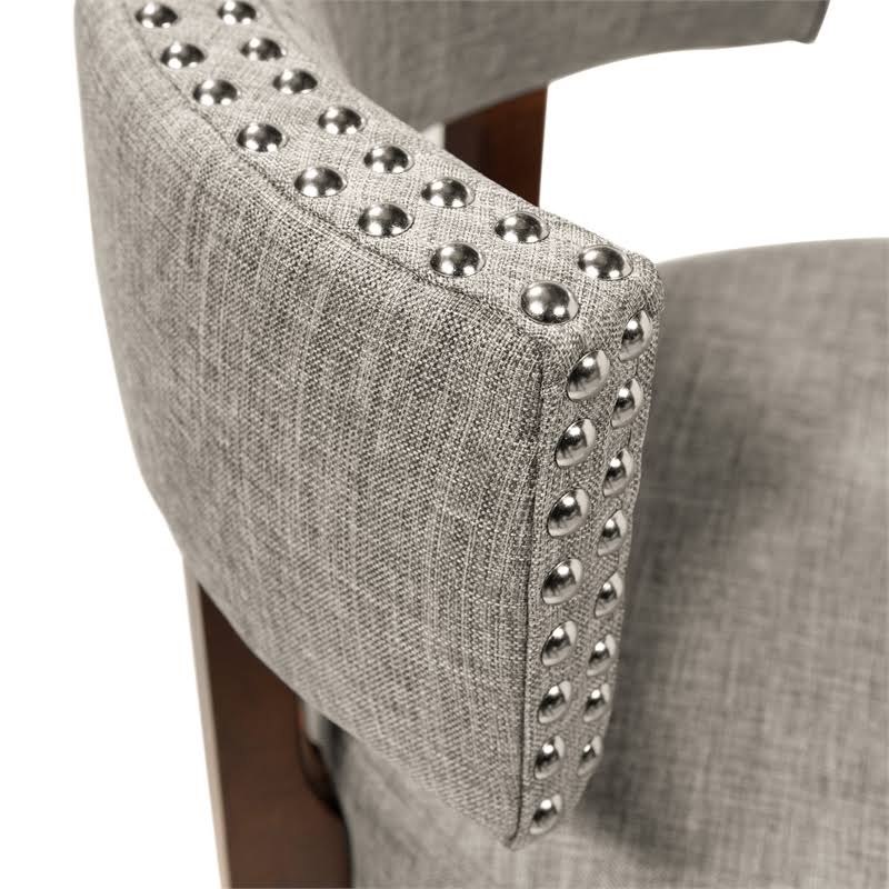 Light Gray Fabric Swivel Bar Stool (Set of 2) X86030