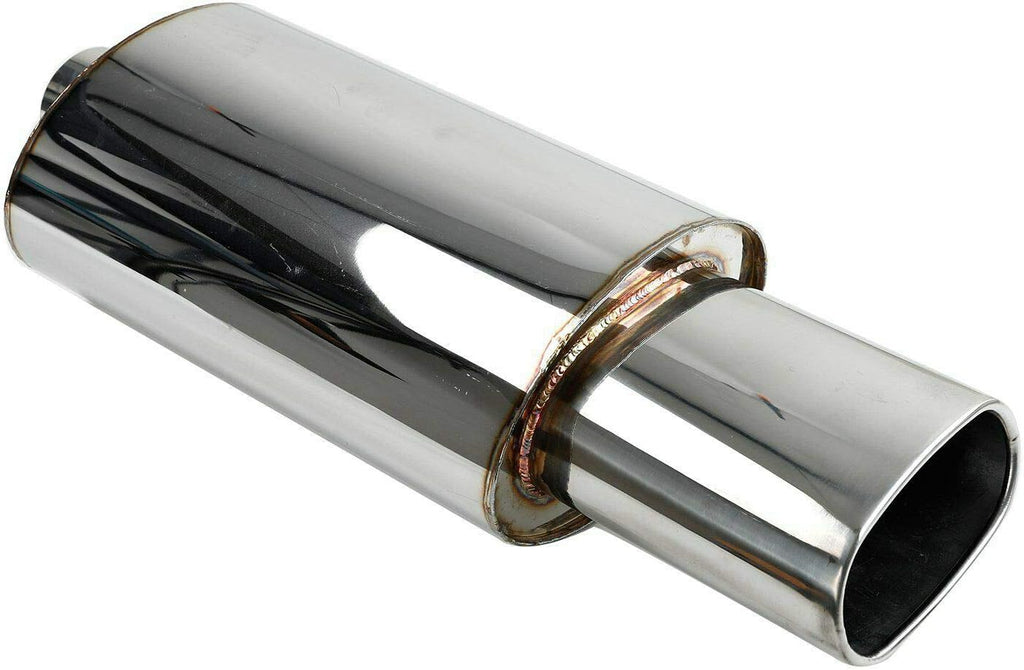 2.5 Inch T304 Stainless Steel Exhaust Muffler Oval Tip Pack of 2 V23632