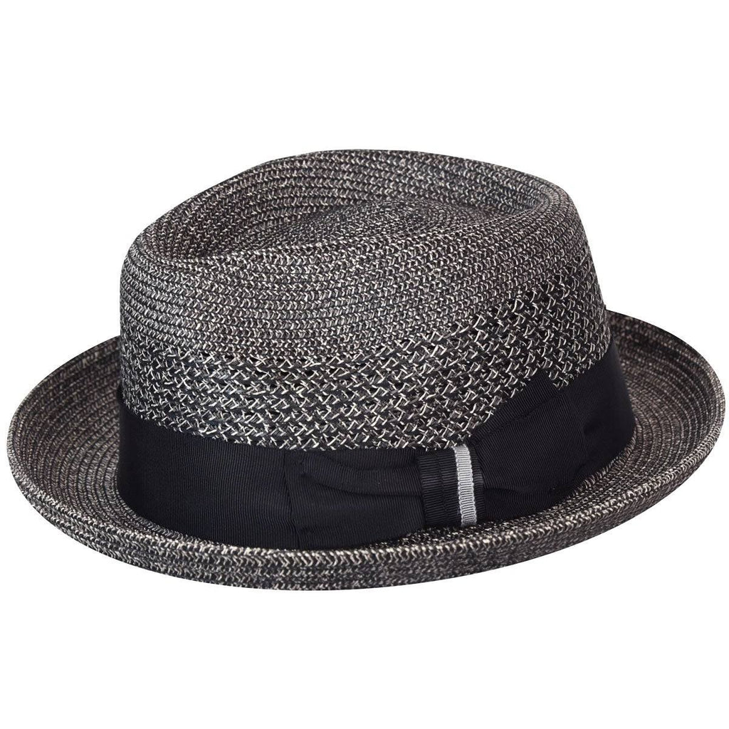 Black Straw Fedora Hat U933439