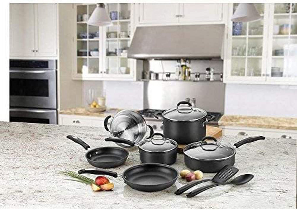 11-Piece Nonstick Hard-Anodized Cookware Set with 12 Piece Ceramic Coated Cutlery Set G6143