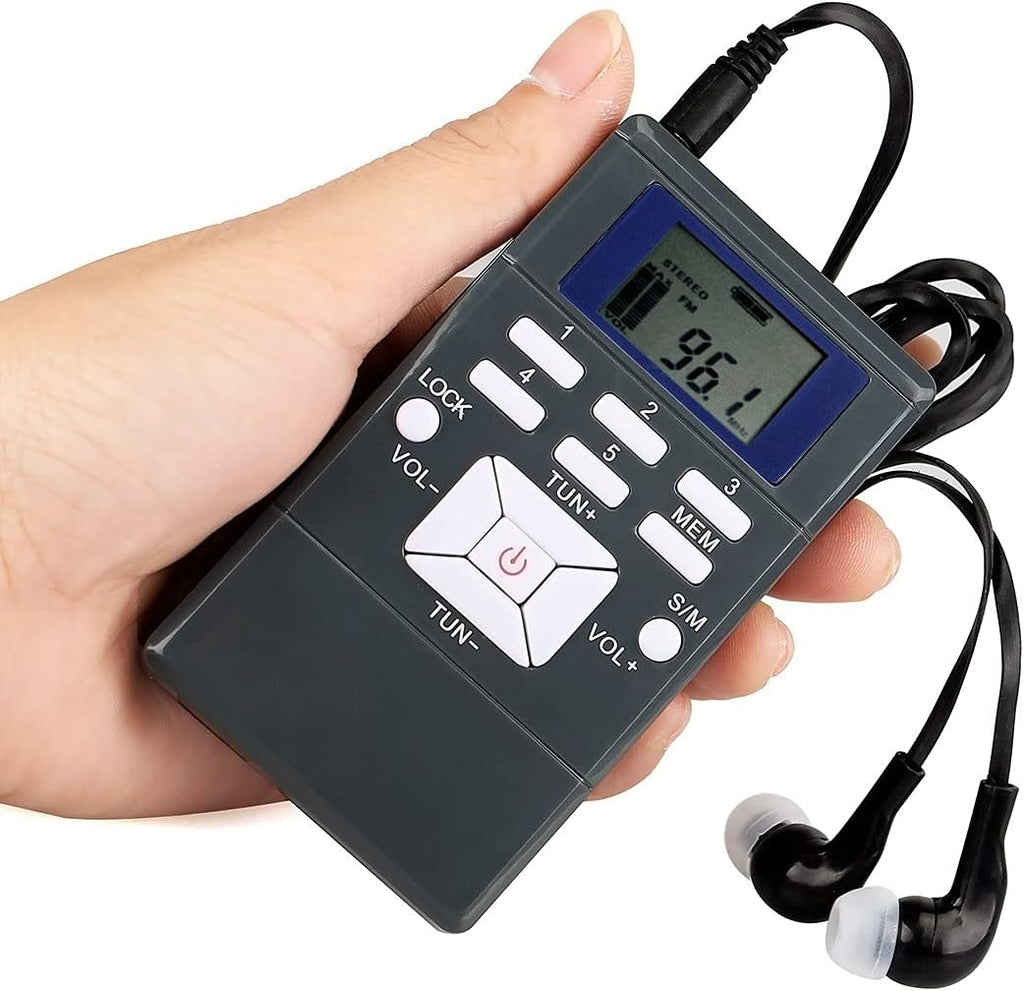 Wireless Microphone Headset System with 1 Transmitter and 5 Portable FM Radio Receiver with Earphone B170
