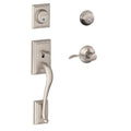 Satin Nickel Double Cylinder Handleset Lever X28704
