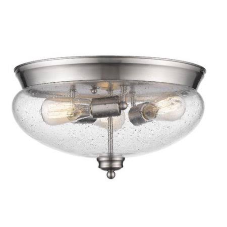 3-Light Glass Shade Flush Mount T5015
