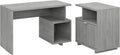 Modern Gray Writing Desk with Lateral File Cabinet Q727