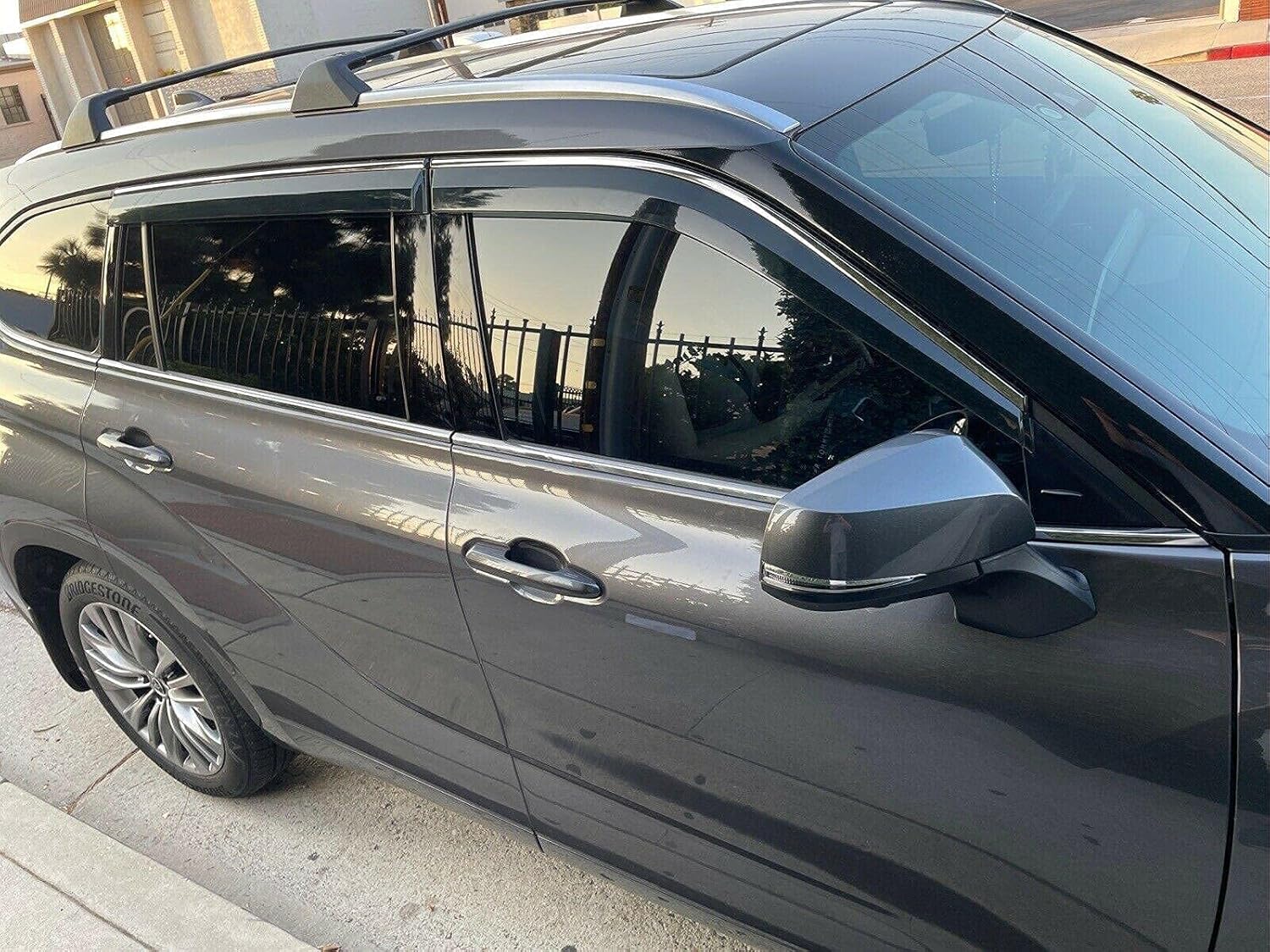 Compatible with Hyundai Tucson 2016-2021 Window Wind Deflector Rain Guard with 304 Stainless Steel Trim Pack of 2 H33847