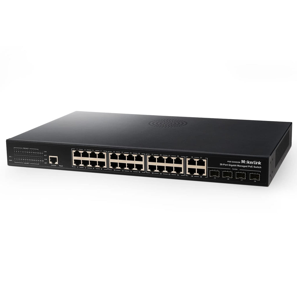 24 Port PoE Switch with 2 Gigabit Uplink Ethernet Port, 400W, Rackmount Unmanaged PoE+ Q239