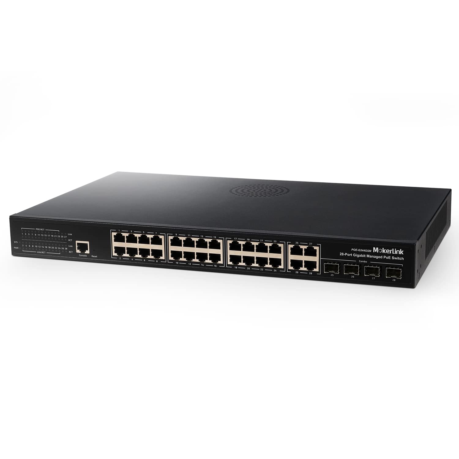 24 Port PoE Switch with 2 Gigabit Uplink Ethernet Port, 400W, Rackmount Unmanaged PoE+ Q239