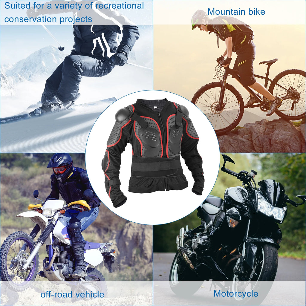 Red Dirt Bike Motorcycle Riding Protective Full Body Armor S7423