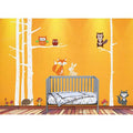 White Birch Tree Woodland Forest Animal Vinyl Wall Decal 84x22 H x 132x22 W J780