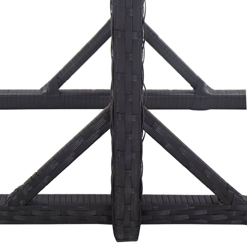 Anthracite Poly Rattan and Solid Acacia Wood Garden Table U705