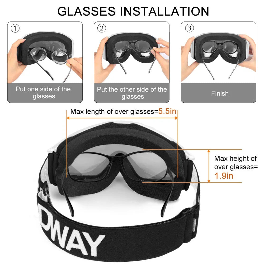 Ski Goggles Over Glass OTG Snow Goggles B72800