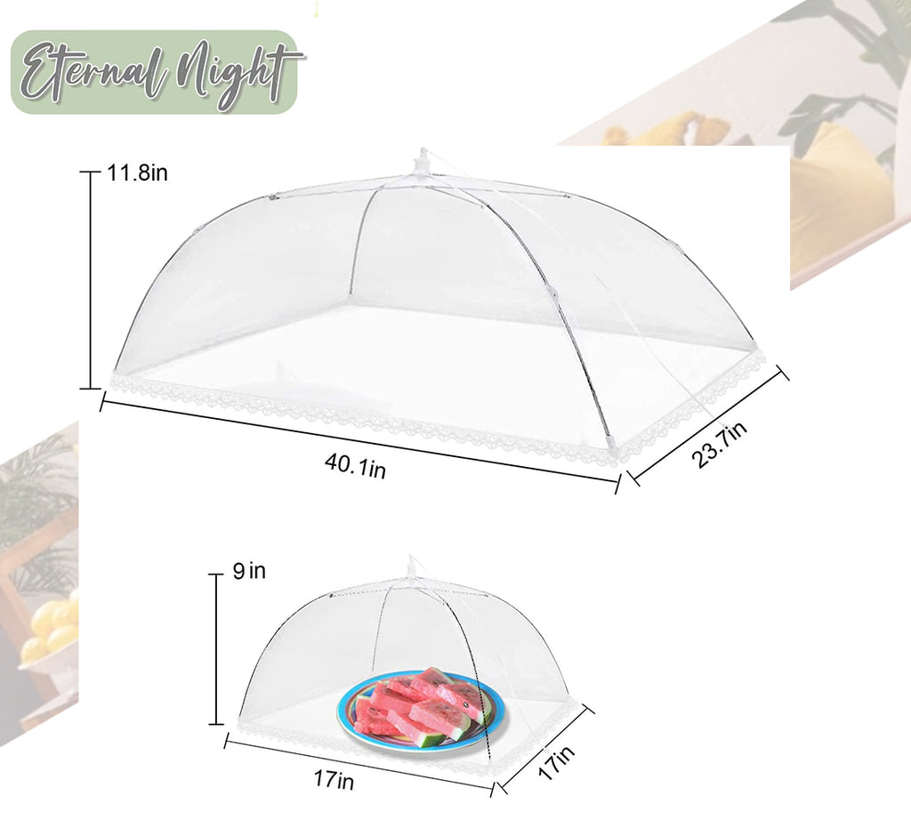 Food Cover Food Tent, 1 Extra Large (40"X24") & 4 Standard (17"X17") Mesh Food Covers R64861