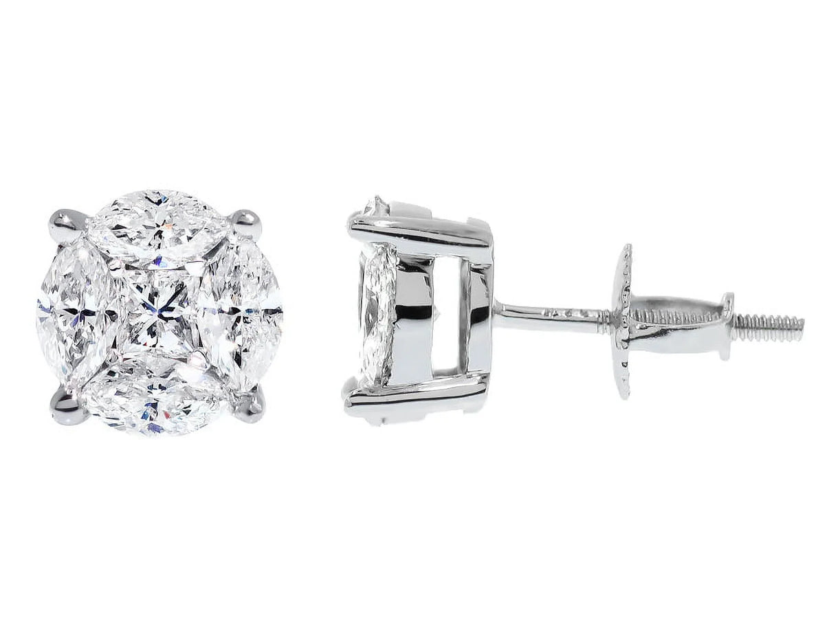 1.0 CT Diamond Stud Earrings 14K Yellow/Rose/White Gold Z22167