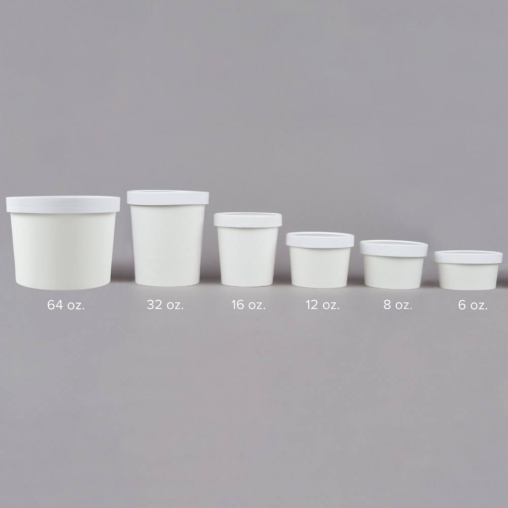 12 oz Double-Wall Poly White Paper Soup Cup with Vented Paper Lid - 250/Case L216889