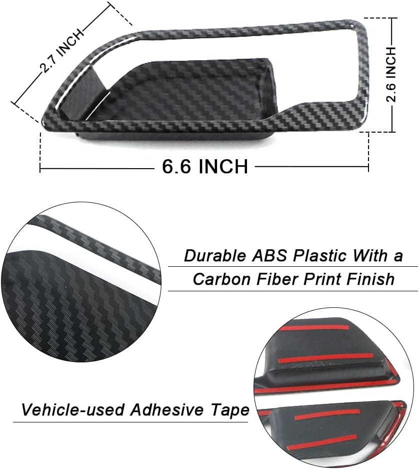 ABS Carbon Fiber Print Inner Door Handle Cover for Toyota Highlander K1020