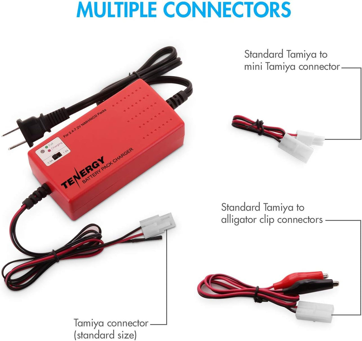 2 Pack 7.2V 3000mAh Flat NiMH Battery Packs with Smart Charger W477