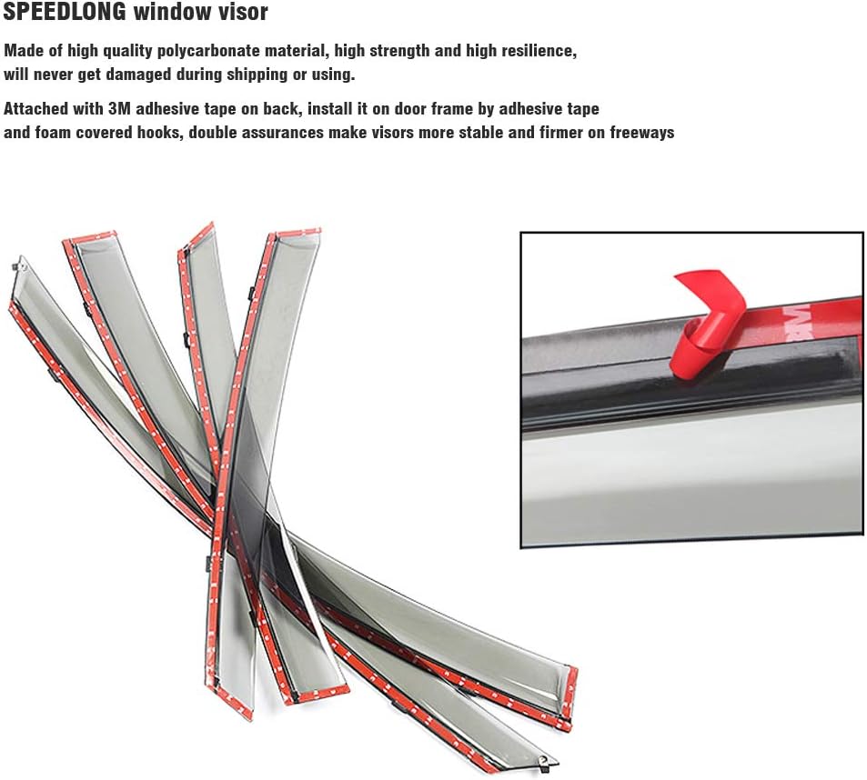 Car Window Visor Vent Shade Deflector Sun/Rain Guards V849