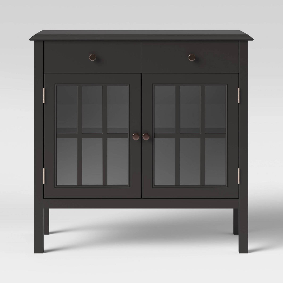 2 Door Cabinet with Drawers, Black G9266
