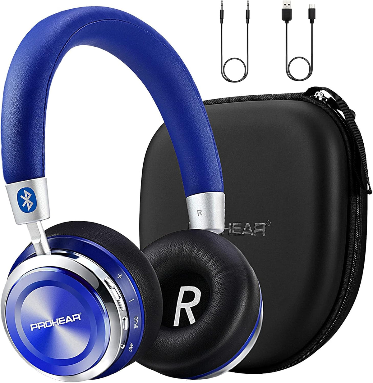 Kids Bluetooth Active Noise Cancelling Headphones with Safe 85dB Volume Limit, Over Ear Headset with Microphone (Blue) F6708
