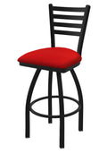 Swivel Bar Stool with Black Wrinkle Finish and Red Seat L484