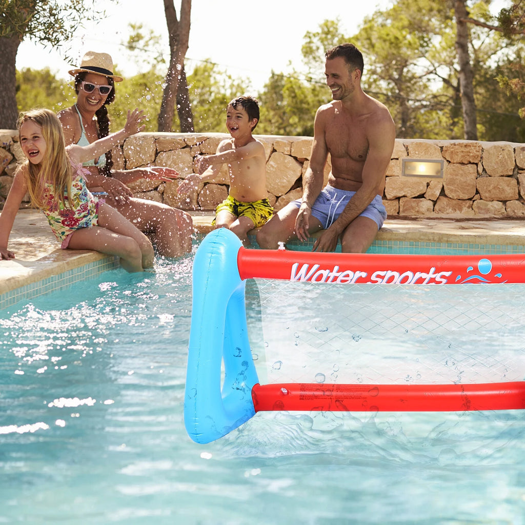 Inflatable Pool Float Set with Volleyball Net and Volleyballs Q6328