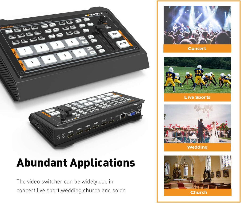 4 x HDMI Inputs Video Mixer Switcher USB Output T4099