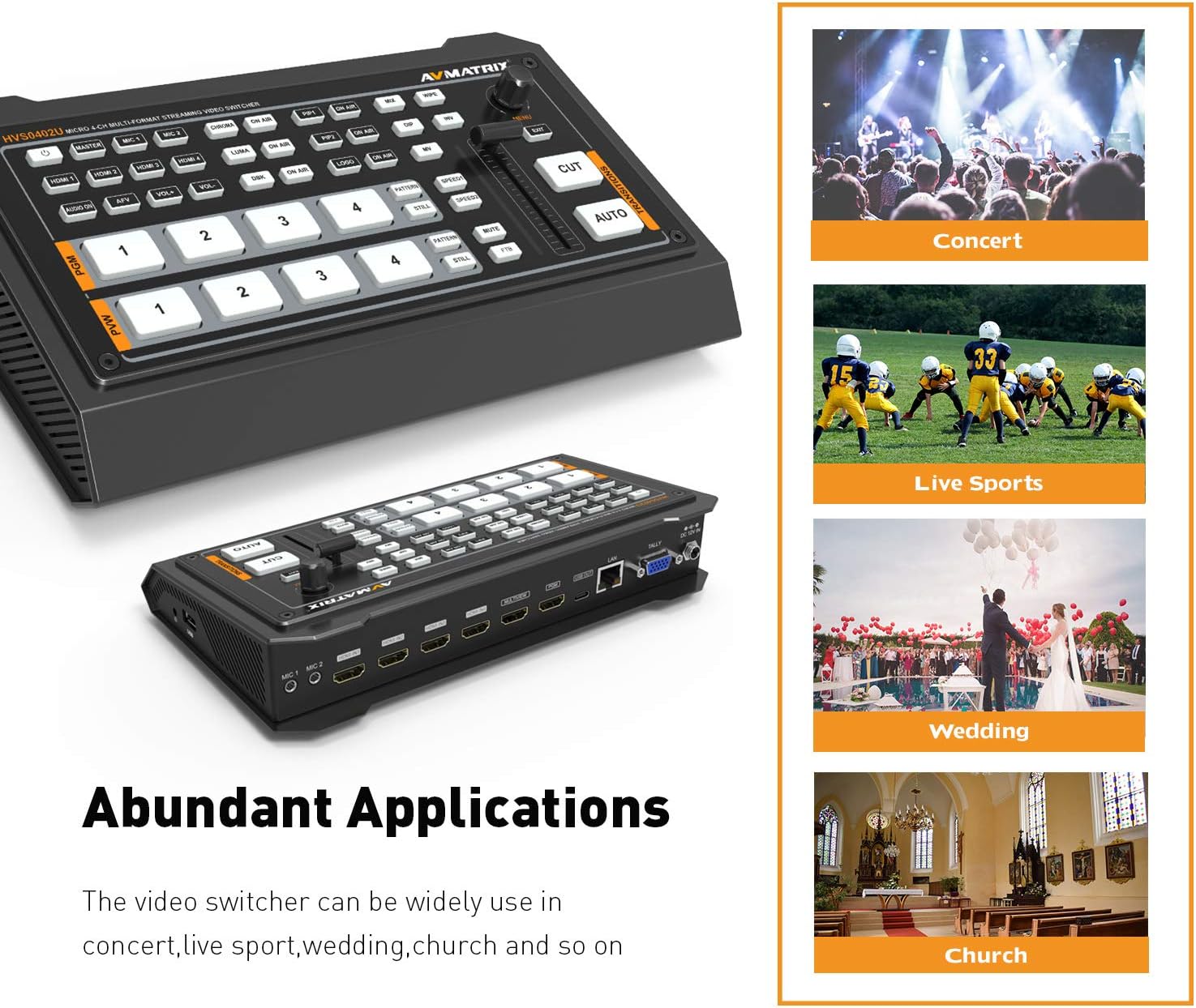 4 x HDMI Inputs Video Mixer Switcher USB Output T4099