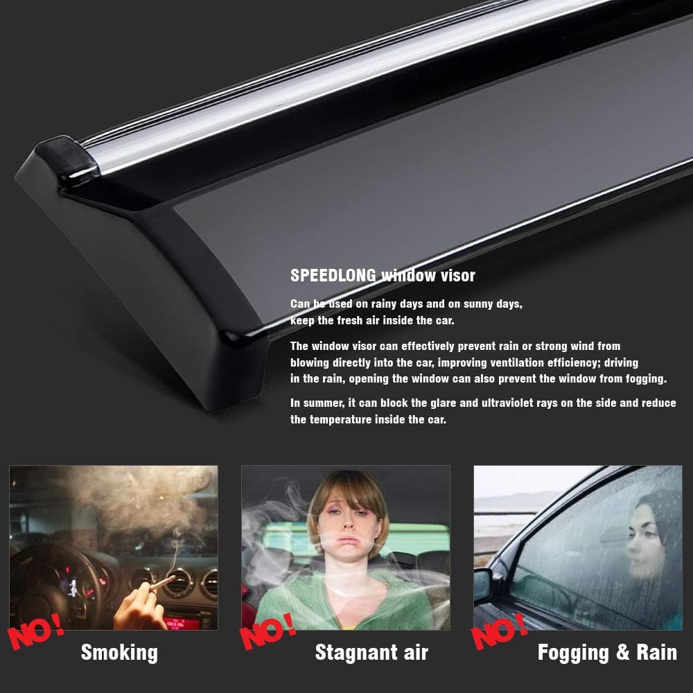 Car Window Visor Vent Shade Deflector Sun/Rain Guards V849
