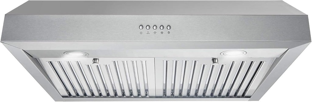 30 in. Under Cabinet Range Hood Ductless Convertible Duct with 3-Speed Fan and LED Lights in Stainless Steel G286466