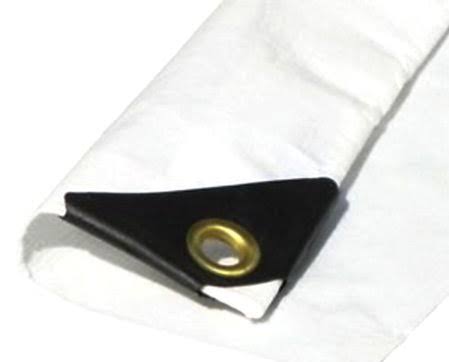 Extra Heavy Duty 12 Mil White Tarp 3 Ply Coated Reinforced Canopy 6 oz 3 Layer, Size: 10 x 14 X692