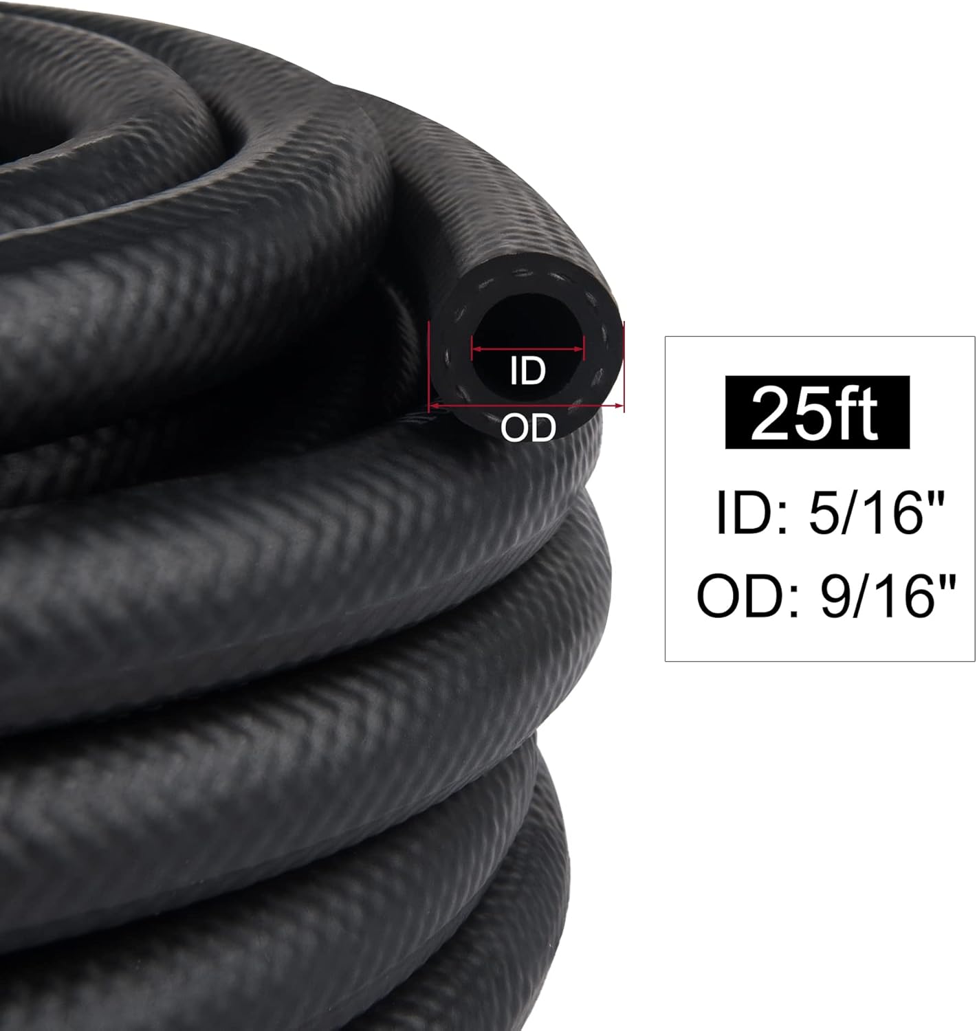 5/16 Fuel Hose Line NBR Rubber 25FT Pack of 2 X847381