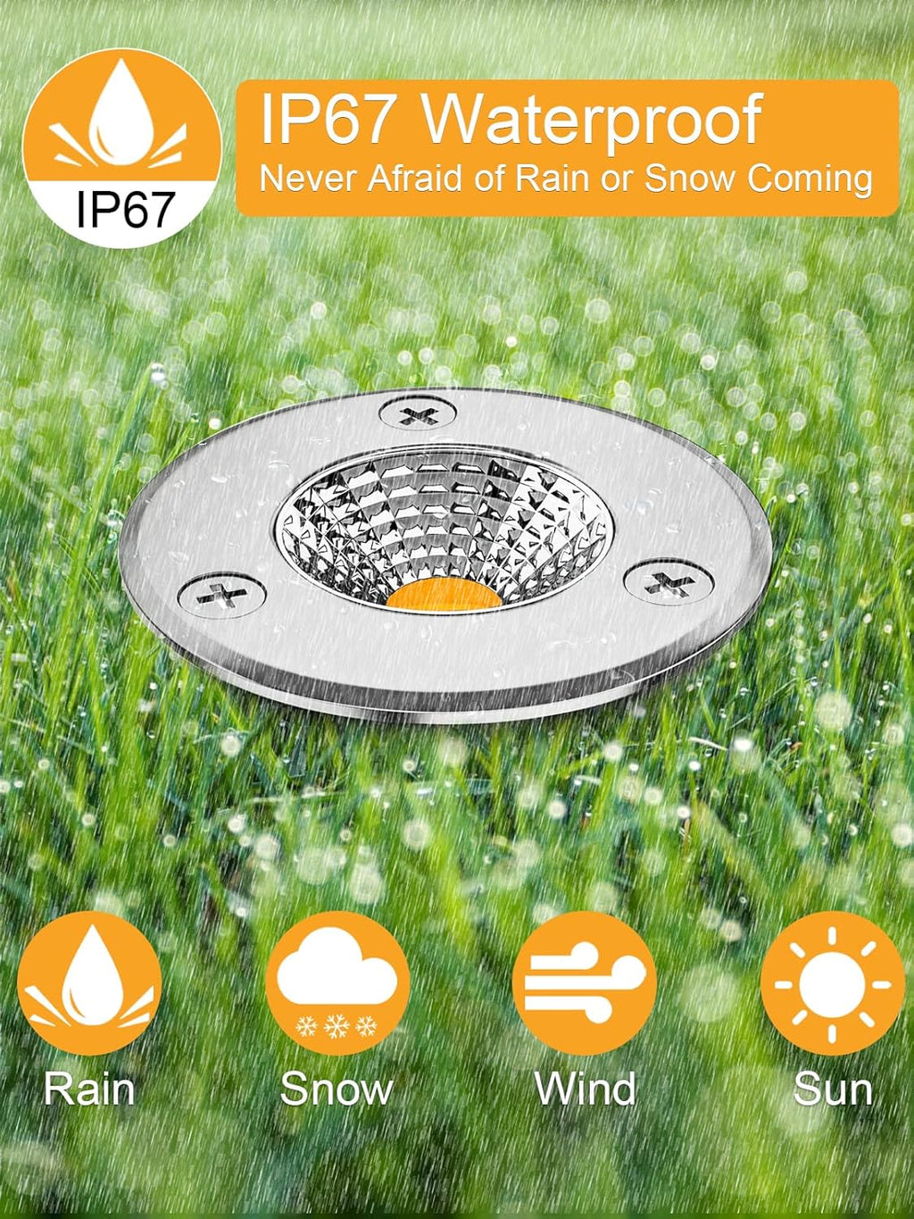 8 Pack 3W LED Warm White Well Lights V370