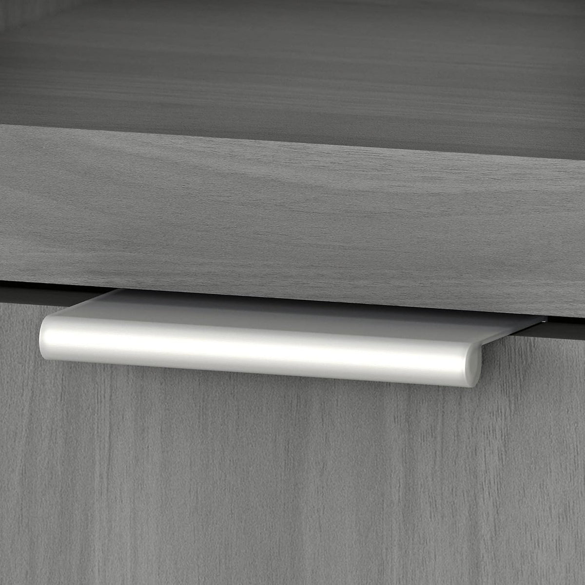 Modern Gray Writing Desk with Lateral File Cabinet Q727