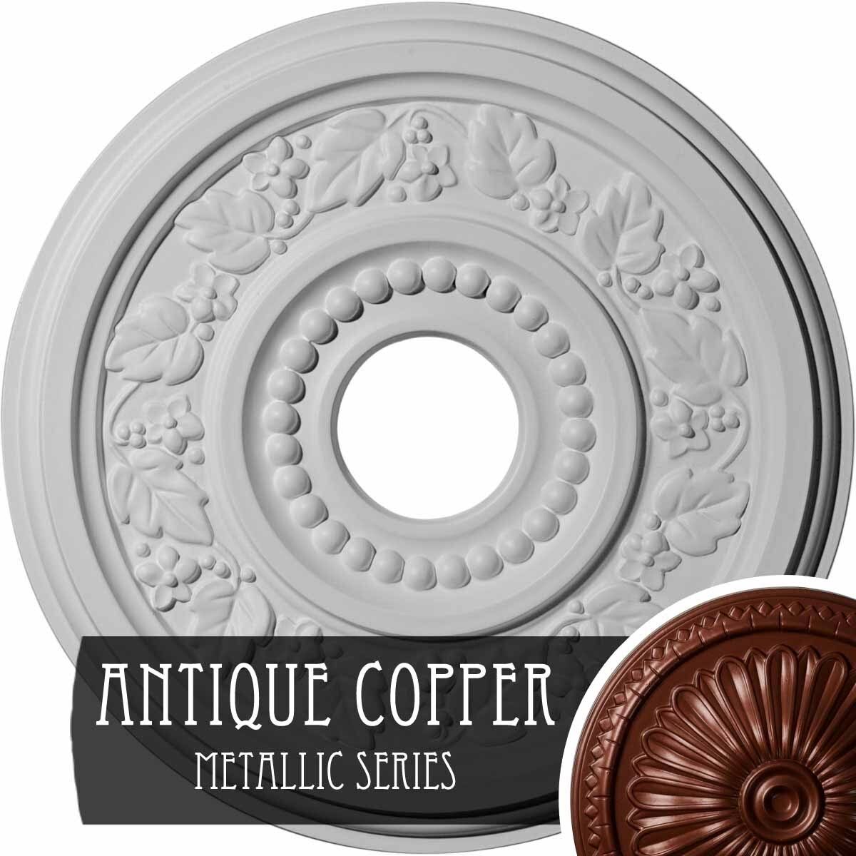 16 1/8x22OD x 3 1/2x22ID x 7/8x22P Ceiling Medallion, Hand-Painted Witch Hazel Crackle O6027