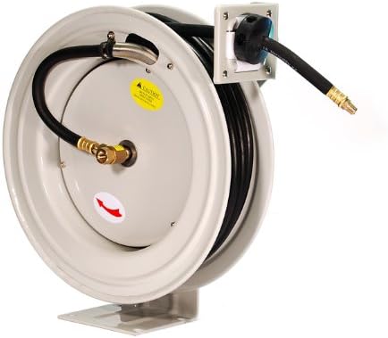 Retractable Air Hose Reel with 50-Foot Rubber Air Hose G121