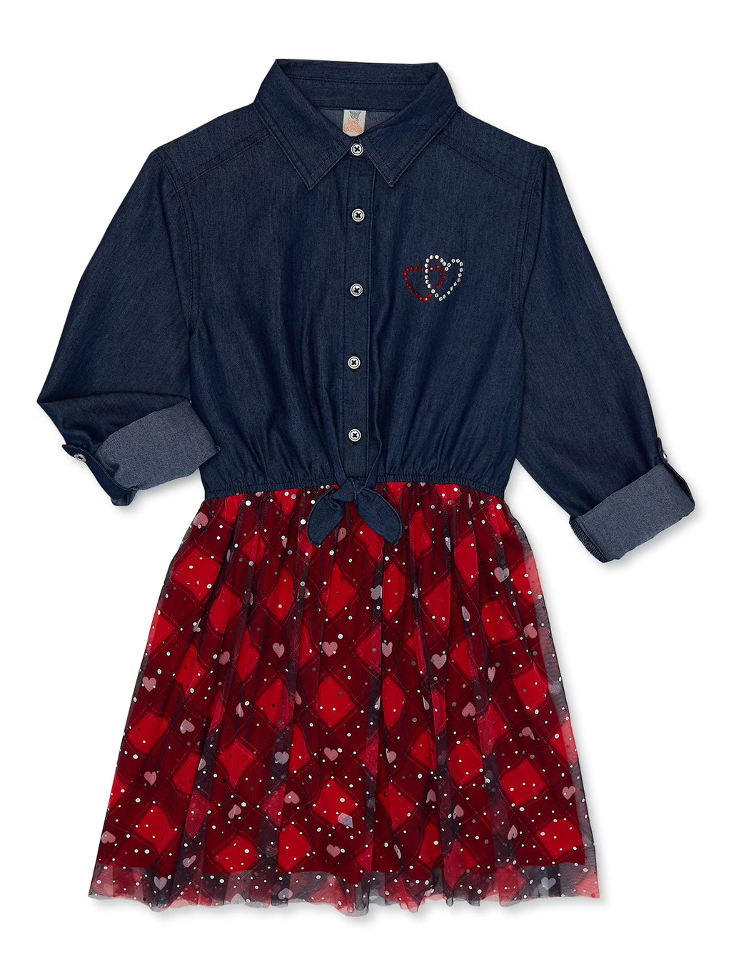 Girls Denim and Tulle Dress G8117