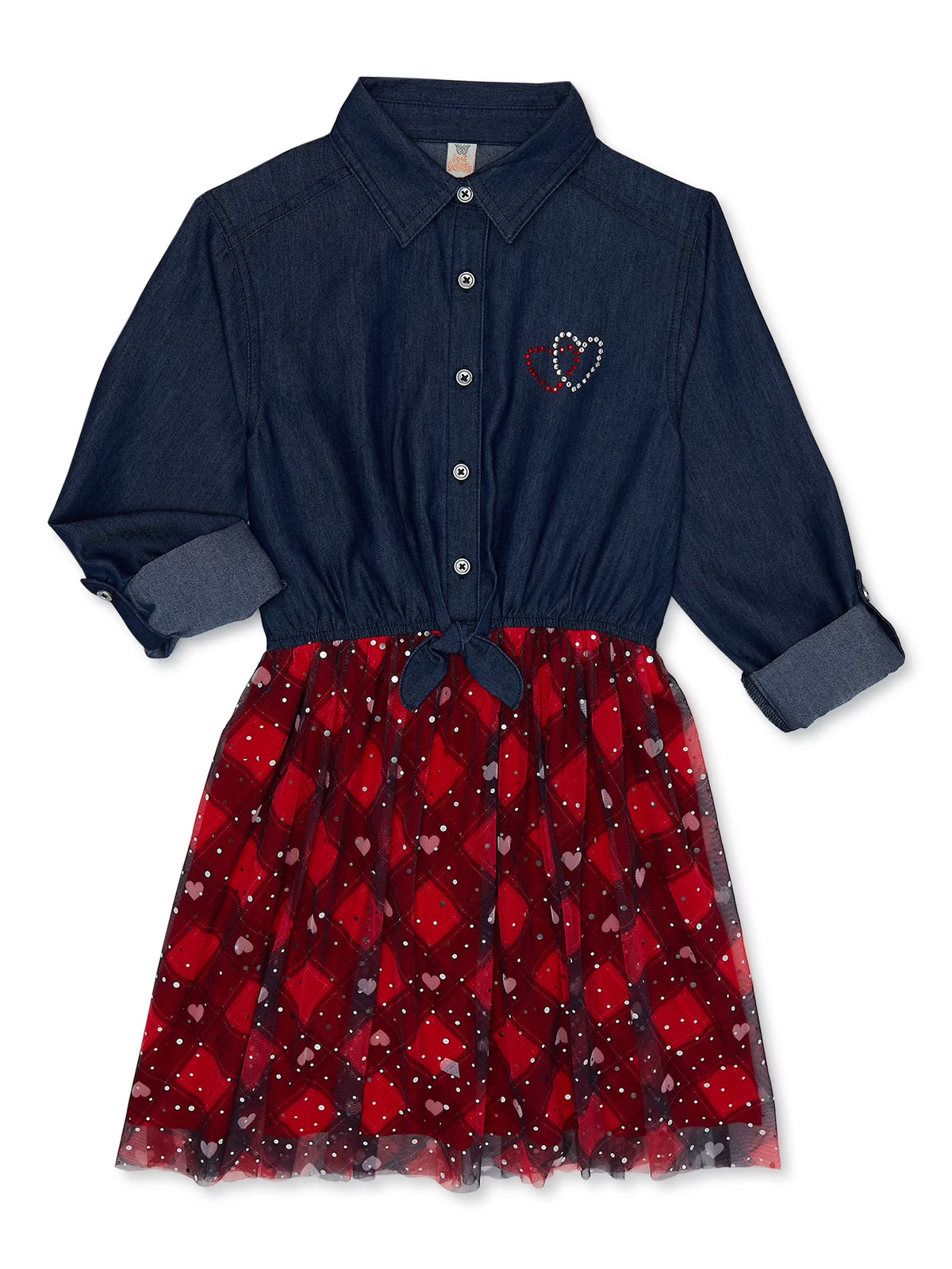 Girls Denim and Tulle Dress G8117